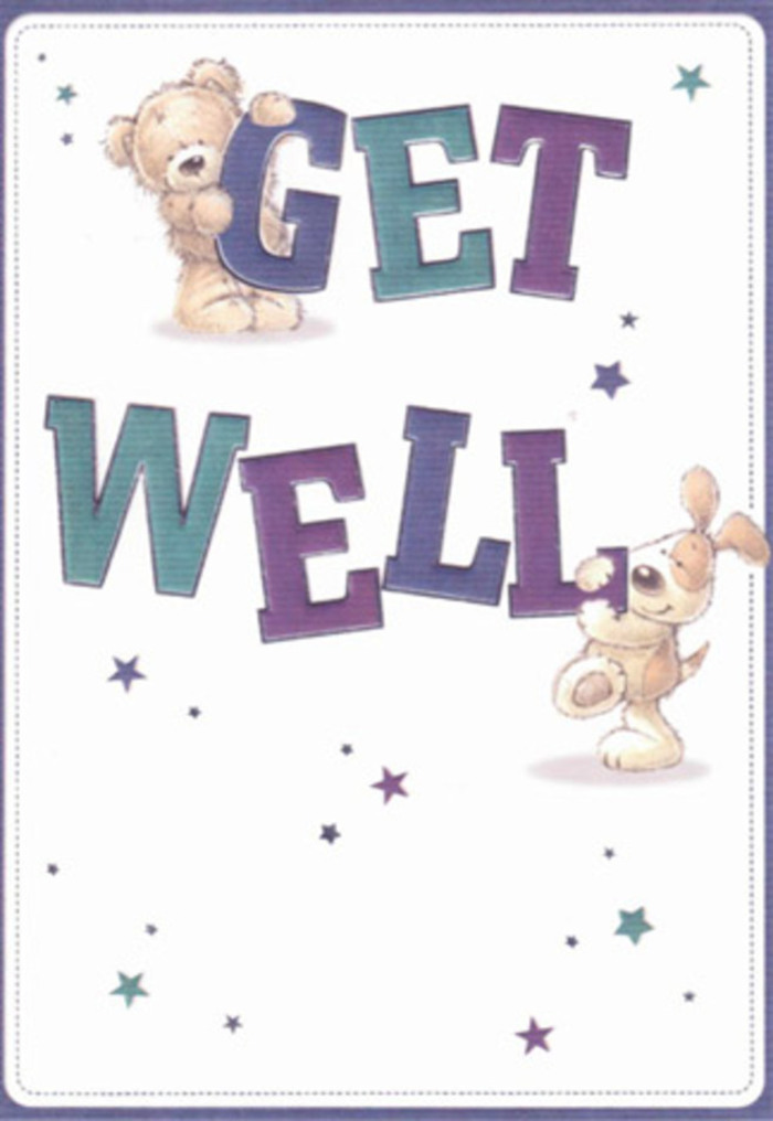 Celebrating gentle encouragement and the heart of Potters Bar, this get well card features endearing illustrations of a friendly teddy bear and an eager puppy. They're set amidst twinkling star motifs, echoing the hopeful energy found in local parks or quiet residential streets. The typography, rendered in vibrant shades of purple and teal, anchors the composition in a bright, uplifting tone. Each texture-soft fur, silky ears-offers a tangible sense of comfort, like a freshly cut bouquet made by a Potters Bar florist attuned to the needs of the neighbourhood. The soft, clean background lends a breath of clarity, much like a peaceful morning spent in the town's gardens. Sending this card, paired with flowers for same-day delivery across Potters Bar, embodies a gesture that radiates positivity, nurturing care, and heartfelt optimism. It's a blend of artistry and sincerity, perfect for lifting the spirits of any recipient, young or old, within the community.